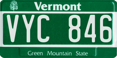 VT license plate VYC846