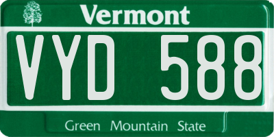 VT license plate VYD588