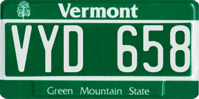 VT license plate VYD658