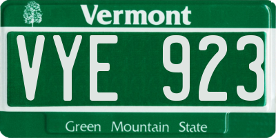 VT license plate VYE923