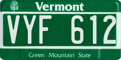 VT license plate VYF612
