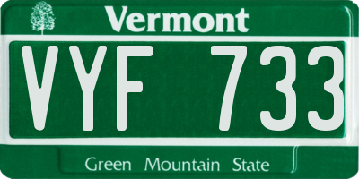VT license plate VYF733