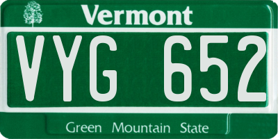 VT license plate VYG652