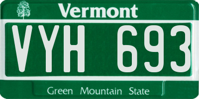 VT license plate VYH693