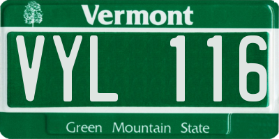 VT license plate VYL116