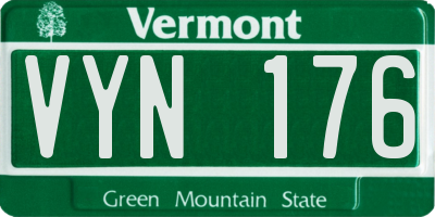VT license plate VYN176
