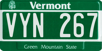 VT license plate VYN267