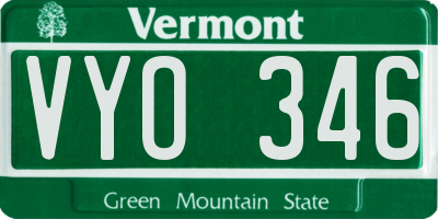 VT license plate VYO346