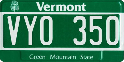VT license plate VYO350