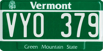 VT license plate VYO379
