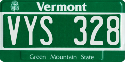 VT license plate VYS328