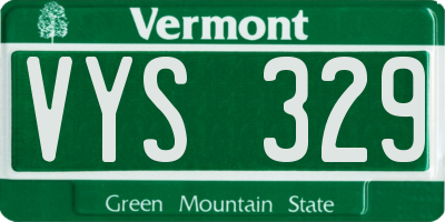 VT license plate VYS329