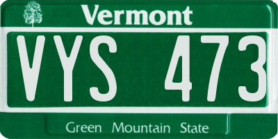 VT license plate VYS473