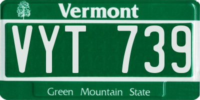 VT license plate VYT739