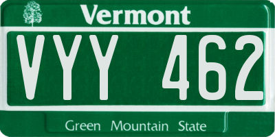VT license plate VYY462
