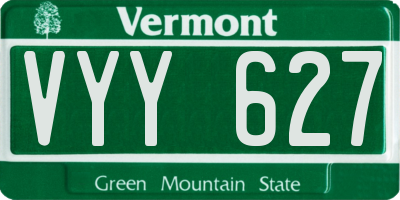 VT license plate VYY627
