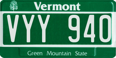 VT license plate VYY940