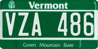 VT license plate VZA486