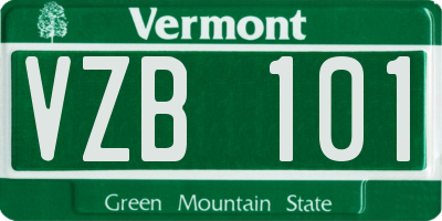 VT license plate VZB101