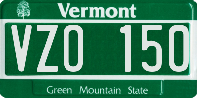 VT license plate VZO150