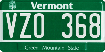 VT license plate VZO368