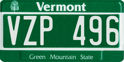 VT license plate VZP496
