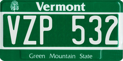 VT license plate VZP532