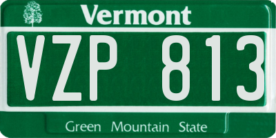 VT license plate VZP813