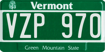 VT license plate VZP970