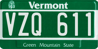 VT license plate VZQ611