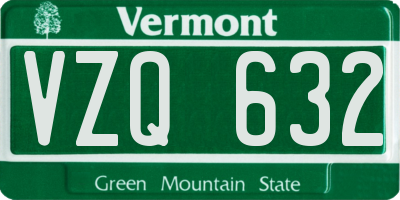 VT license plate VZQ632