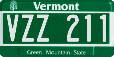 VT license plate VZZ211