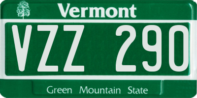 VT license plate VZZ290