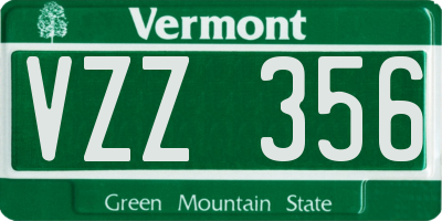 VT license plate VZZ356