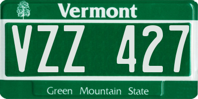 VT license plate VZZ427
