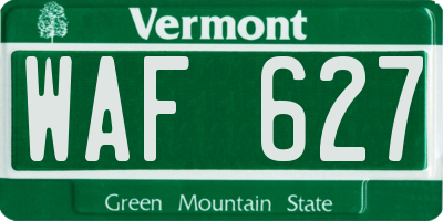 VT license plate WAF627