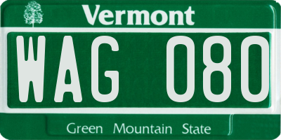 VT license plate WAG080
