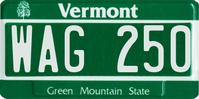 VT license plate WAG250