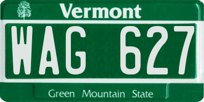 VT license plate WAG627
