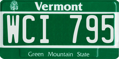 VT license plate WCI795