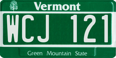 VT license plate WCJ121