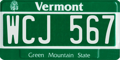 VT license plate WCJ567