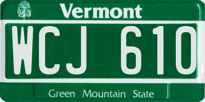 VT license plate WCJ610