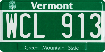 VT license plate WCL913