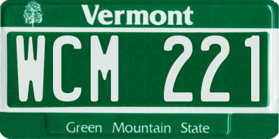 VT license plate WCM221