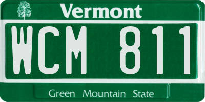 VT license plate WCM811