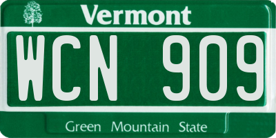 VT license plate WCN909