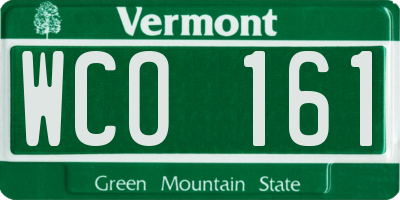 VT license plate WCO161