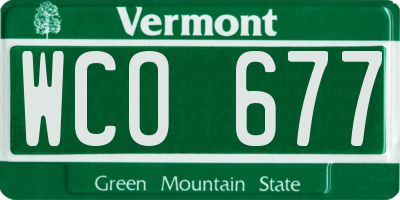 VT license plate WCO677