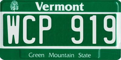 VT license plate WCP919